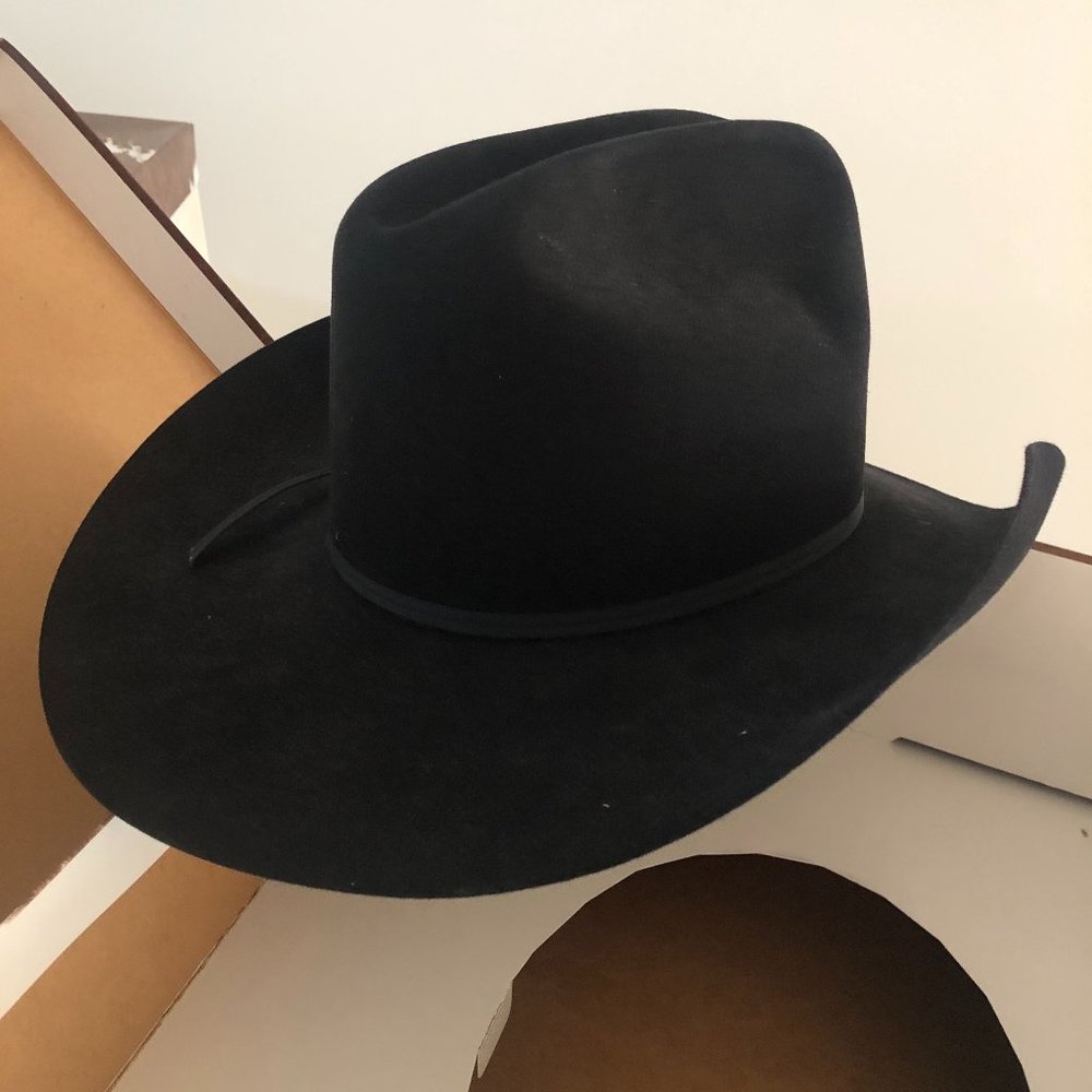 Cowboy Hat, black beaver Resistol Self Conforming Size 7 1/8